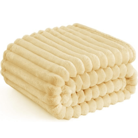 GentleSoft Custard Yellow Fleece Throw Blanket for Couch - Super Soft Cozy Blankets for Women, Cute Small Blanket for Girls, 50x60 Inches