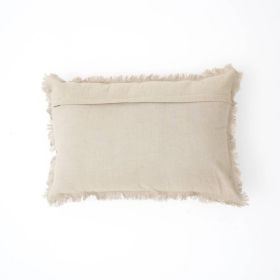 Linen Printed Lumber with Fringes (Brown & Green)-16"X24"