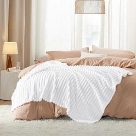 GentleSoft Bright White Throw Blanket for Couch - Cozy Soft Blankets for Women, Cute Small Throws for Girls, 50x60 Inches